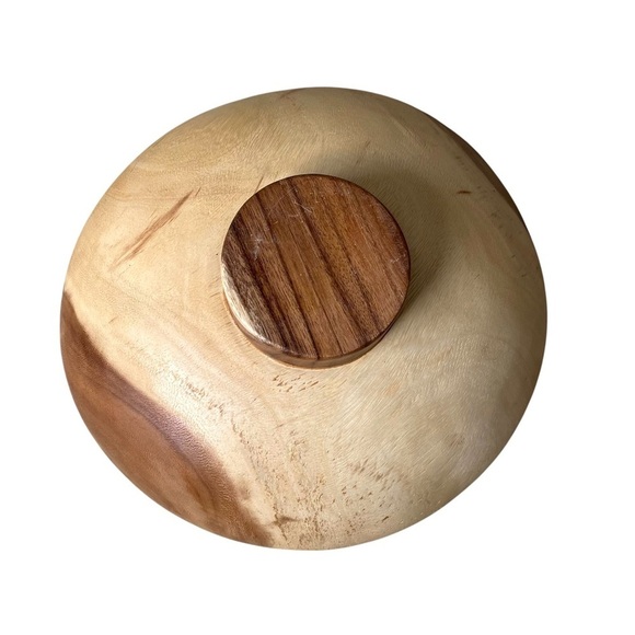 HANDMADE Large Wooden Footed Bowl - Picture 13 of 13